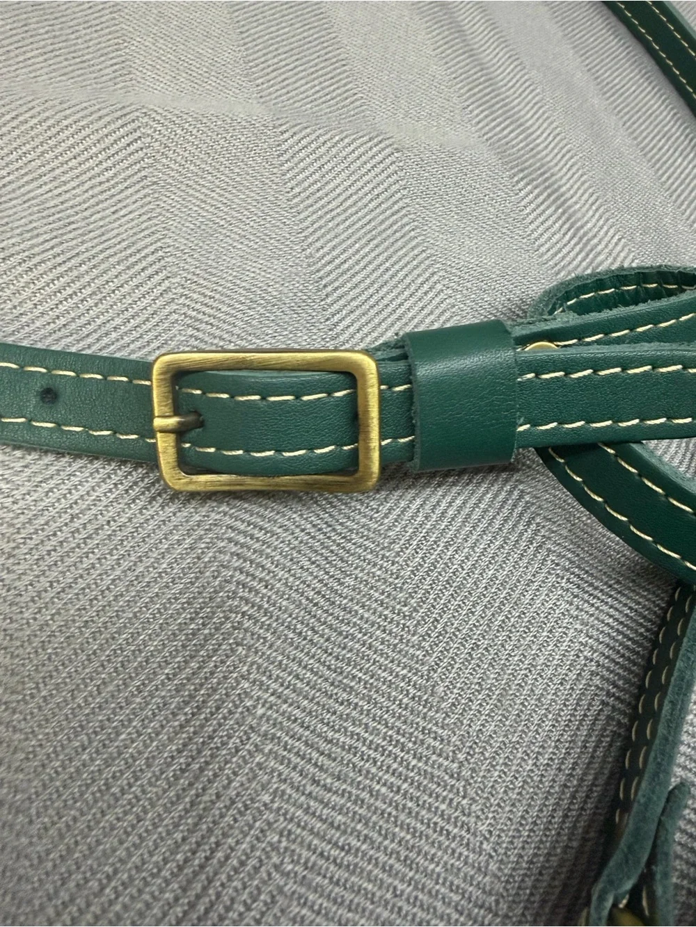 Portland leather Metro, mini Crossbody sea glass, green leather magnetic closure